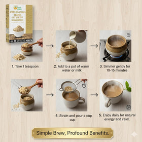 Thé d'Ashwagandha en infusion dans une tasse