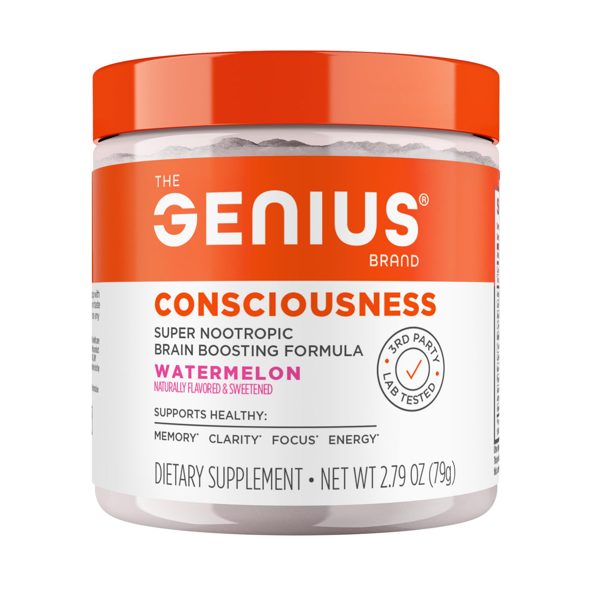The Genius Brand Genius Consciousness poudre nootropique packaging avant