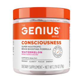 The Genius Brand Genius Consciousness poudre nootropique packaging avant