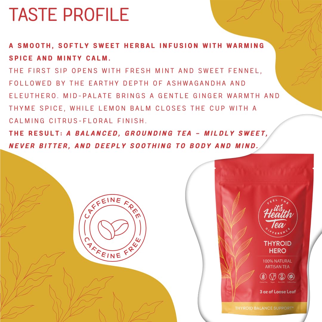 Thé Herbal Thyroid Hero servi dans une tasse