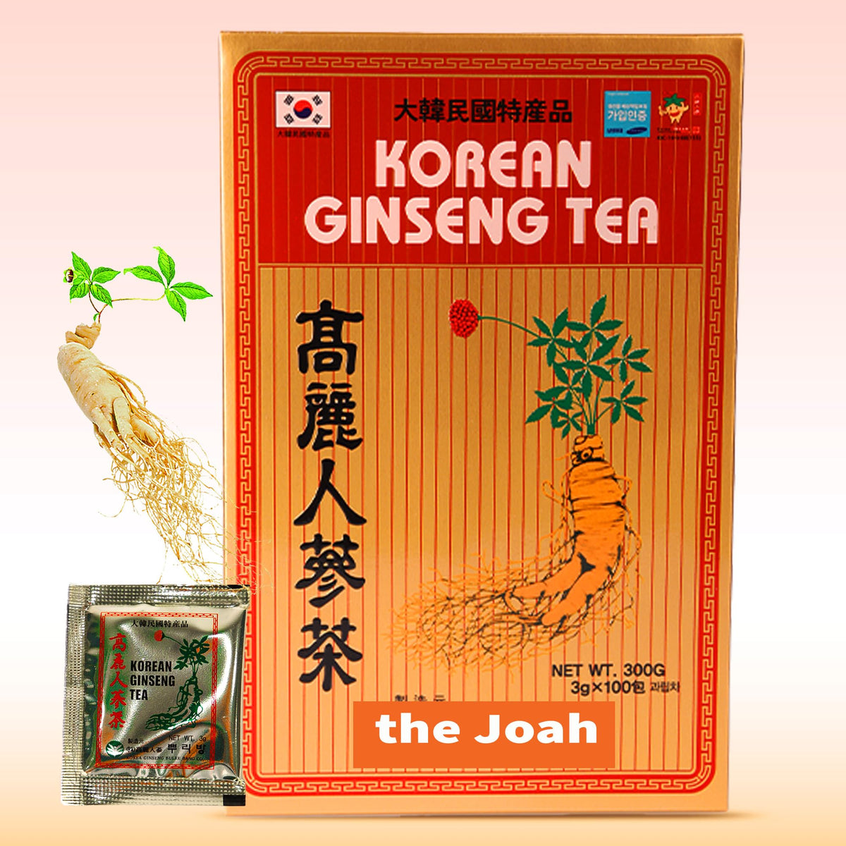 The Joah Thé de Ginseng Coréen sachets de 3g en vue de face