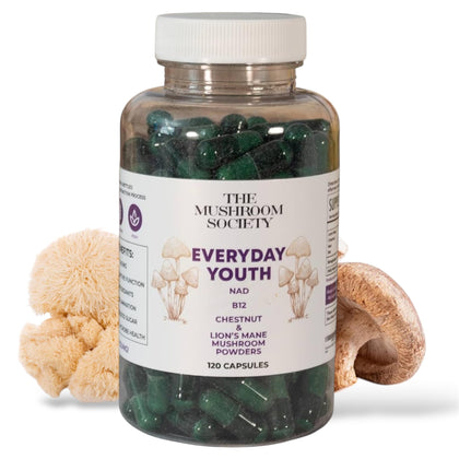 The Mushroom Society Everyday Youth 120 capsules front view