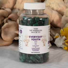 The Mushroom Society Everyday Youth packaging side view