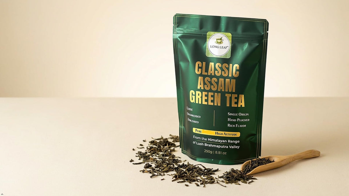 Thé vert Assam Long Leaf 250g en sachet recyclable