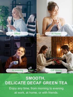 Thé vert décaféiné TeeLux dans une tasse avec des glaçons