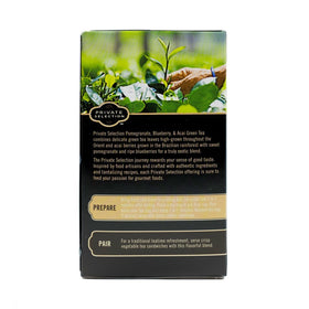 Thé Vert Grenade, Myrtille & Acai Private Selection boîte ouverte avec sachets