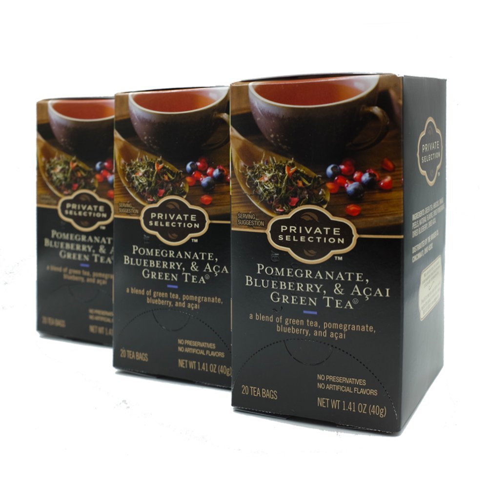 Thé Vert Grenade, Myrtille & Acai Private Selection sachet de thé