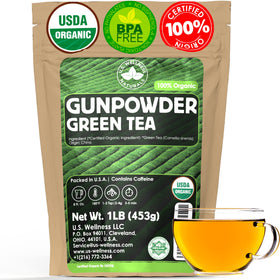 Thé vert gunpowder bio U.S. Wellness Naturals paquet de 453g