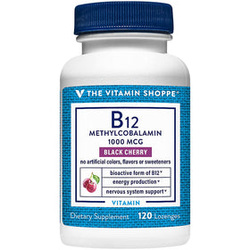 The Vitamin Shoppe B12 complément alimentaire avec étiquette visible