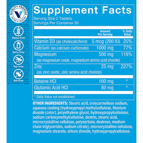 The Vitamin Shoppe Calcium, Magnésium, Zinc & Vitamine D3 emballage