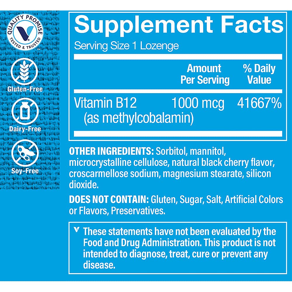 The Vitamin Shoppe Complément B12 1 000 µg pastilles à dissoudre