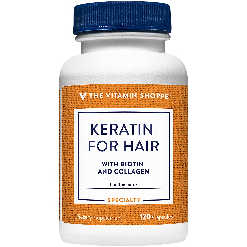 The Vitamin Shoppe Keratin pour Cheveux 120 capsules vue avant