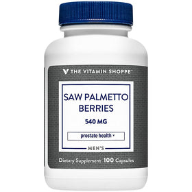The Vitamin Shoppe Saw Palmetto Berries 540 mg capsules front view