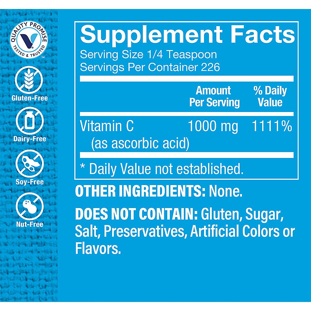 The Vitamin Shoppe Vitamine C 1 000mg Poudre 281g emballage