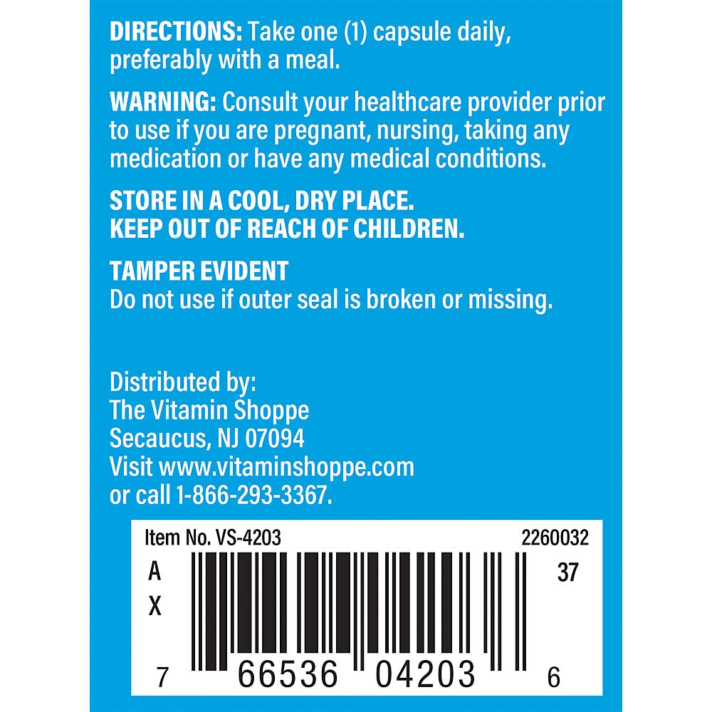 The Vitamin Shoppe Vitamine D3 K2 5000 IU 120 Capsules côté