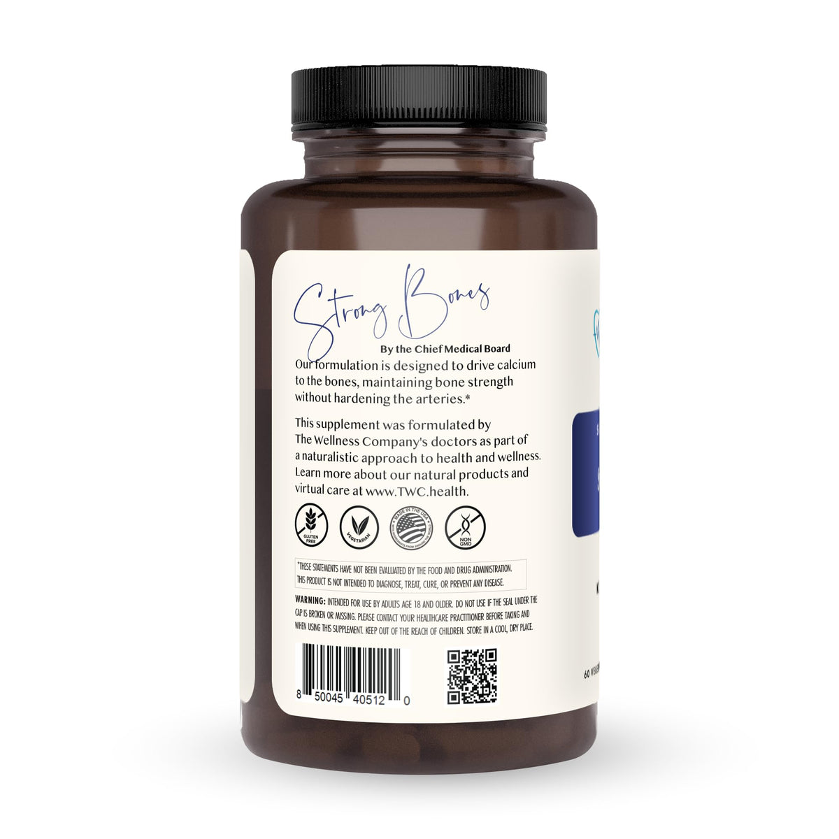 The Wellness Company Strong Bones 60 capsules arrière
