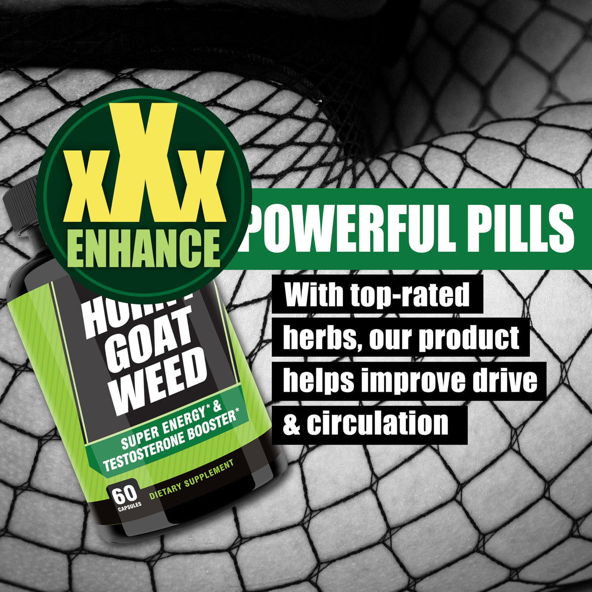 THELABSMENCO Horny Goat Weed capsules on wooden table