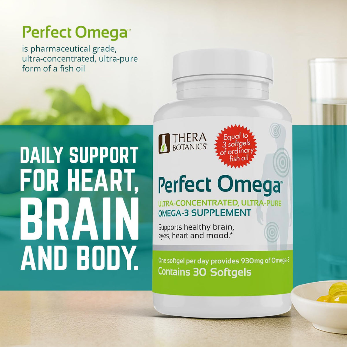 Therabotanics Huile de poisson Omega 3 sauvage Alaskien arrière
