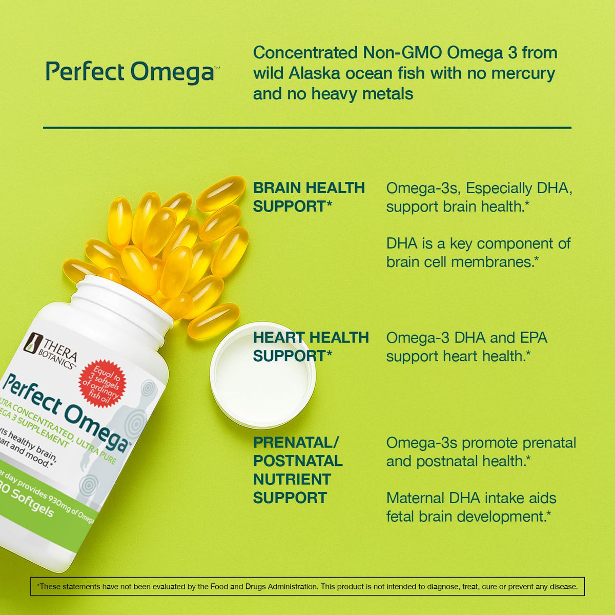 Therabotanics Huile de poisson Omega 3 sauvage Alaskien côté