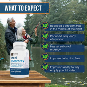 Therabotanics Idéal Prostate Plus avec ingrédients naturels en arrière-plan