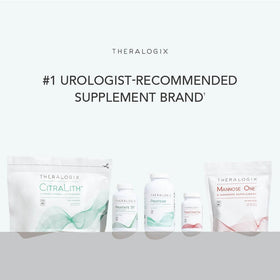 Theralogix Bladder 2.2 complément alimentaire multivitaminé avec des légumes frais en arrière-plan