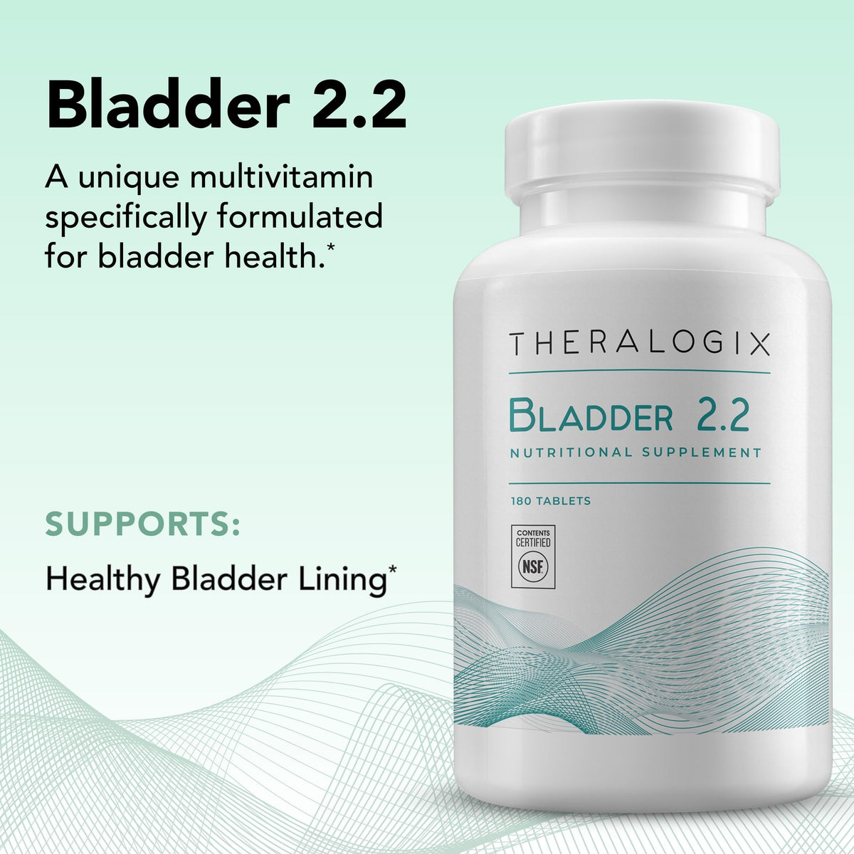 Theralogix Bladder 2.2 complément alimentaire multivitaminé sur une table avec des accessoires de santé