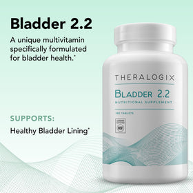 Theralogix Bladder 2.2 complément alimentaire multivitaminé sur une table avec des accessoires de santé