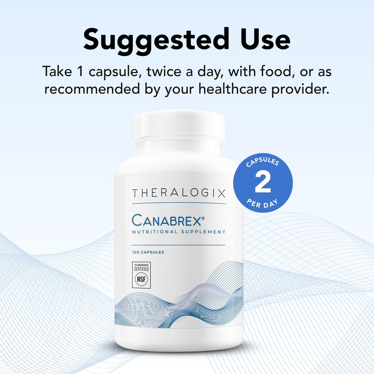 Theralogix Canabrex capsules sur une surface en bois