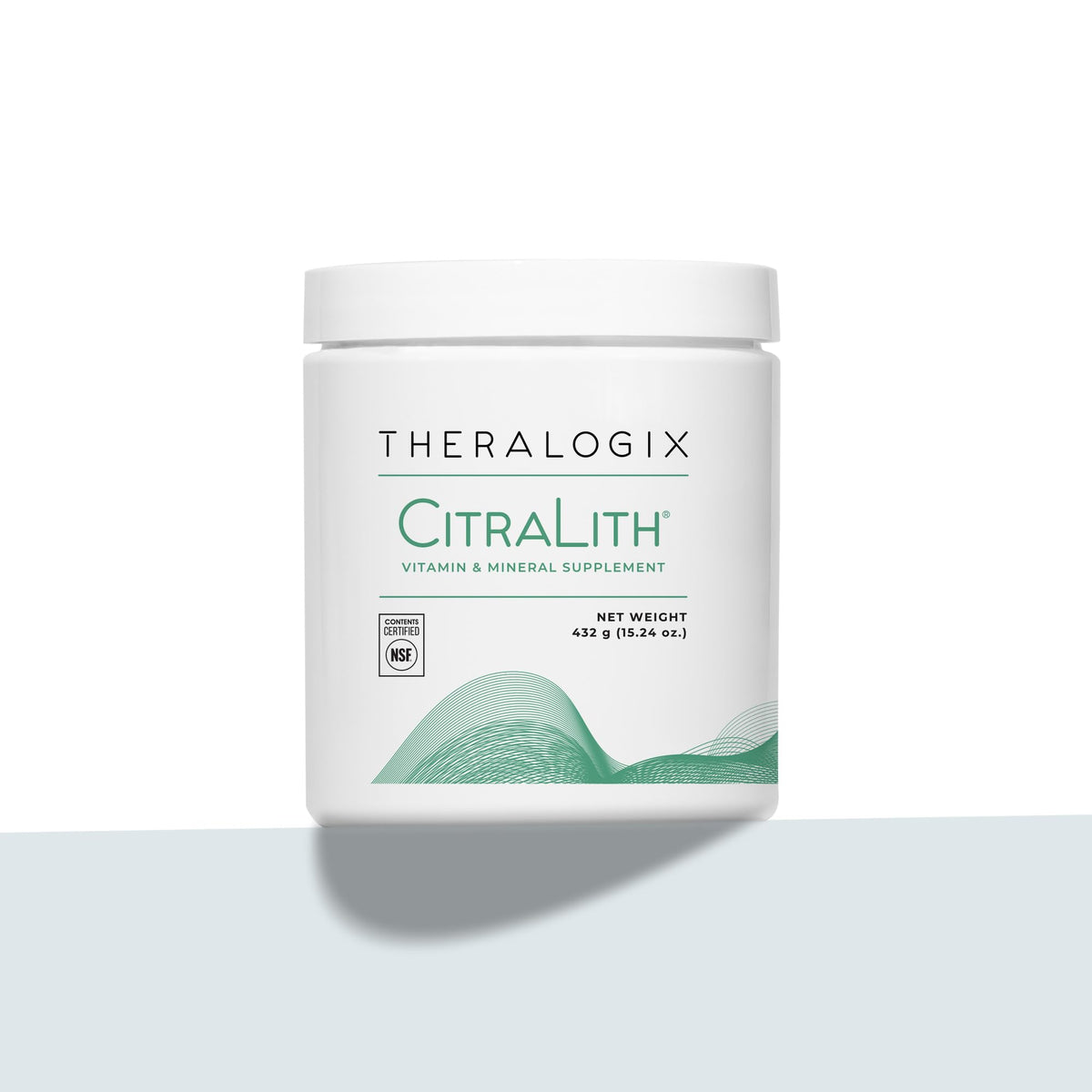 Theralogix CitraLith Poudre Canister sur un comptoir de cuisine