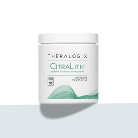 Theralogix CitraLith Poudre Canister sur un comptoir de cuisine