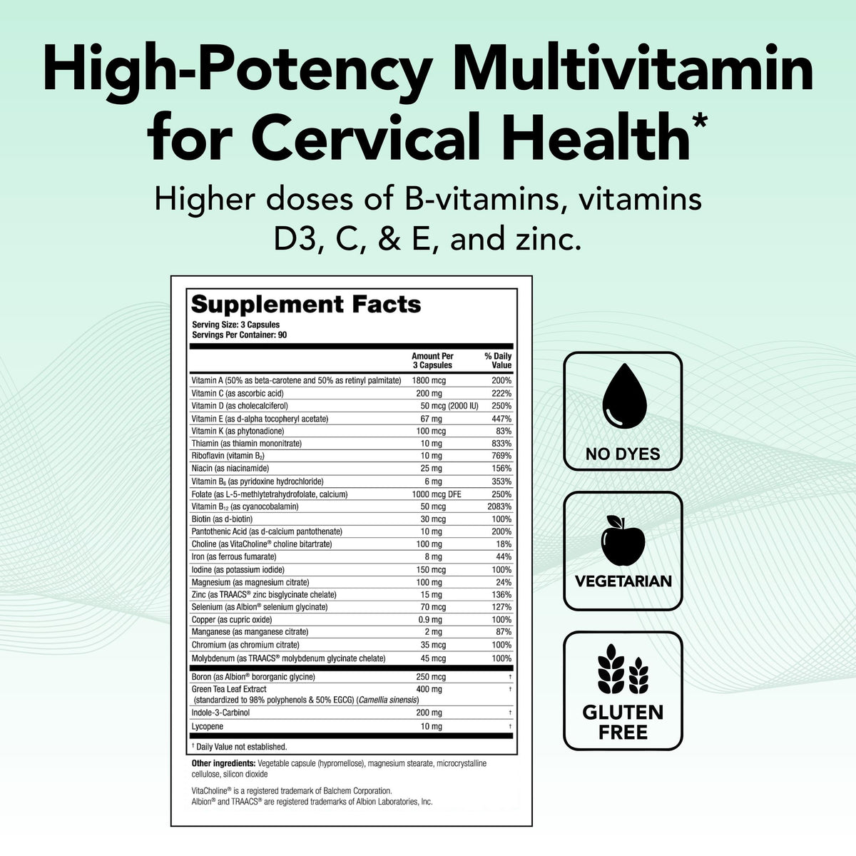Theralogix ProCerv HP complément alimentaire multivitaminé vue arrière