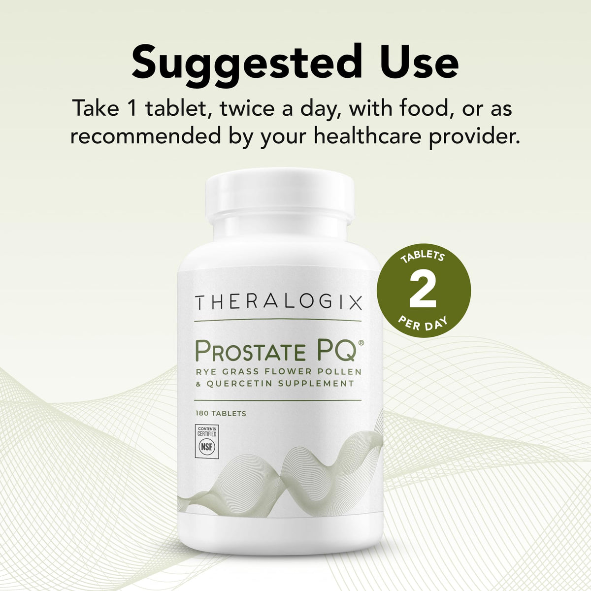Theralogix Prostate PQ 500 mg comprimés sur une surface blanche