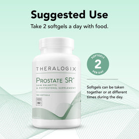 Theralogix Prostate SR bouteille vue de dos avec informations nutritionnelles