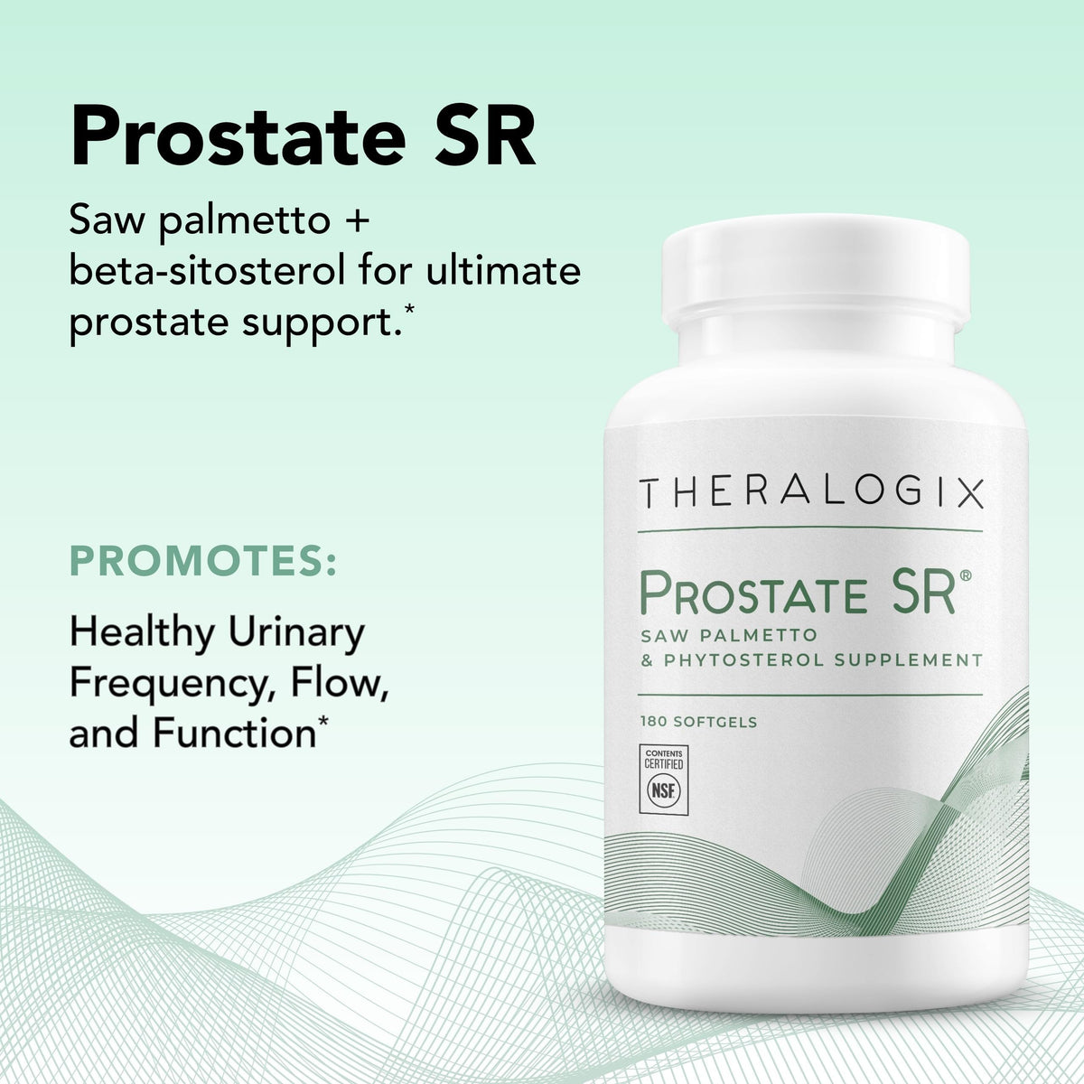 Theralogix Prostate SR sur un plan de travail avec des ingrédients naturels