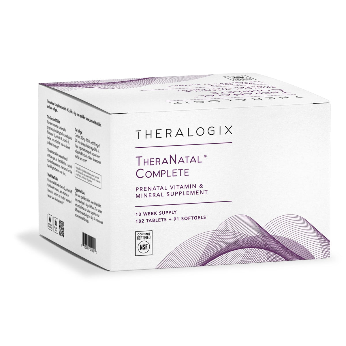 Theralogix TheraNatal Complete boîte frontale avec informations nutritionnelles