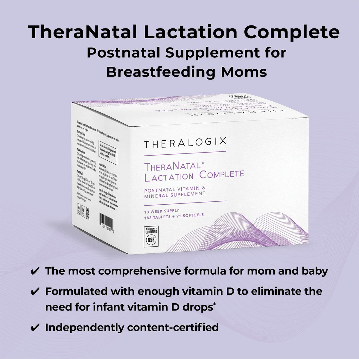 Theralogix TheraNatal Lactation Complete dosage et étiquette