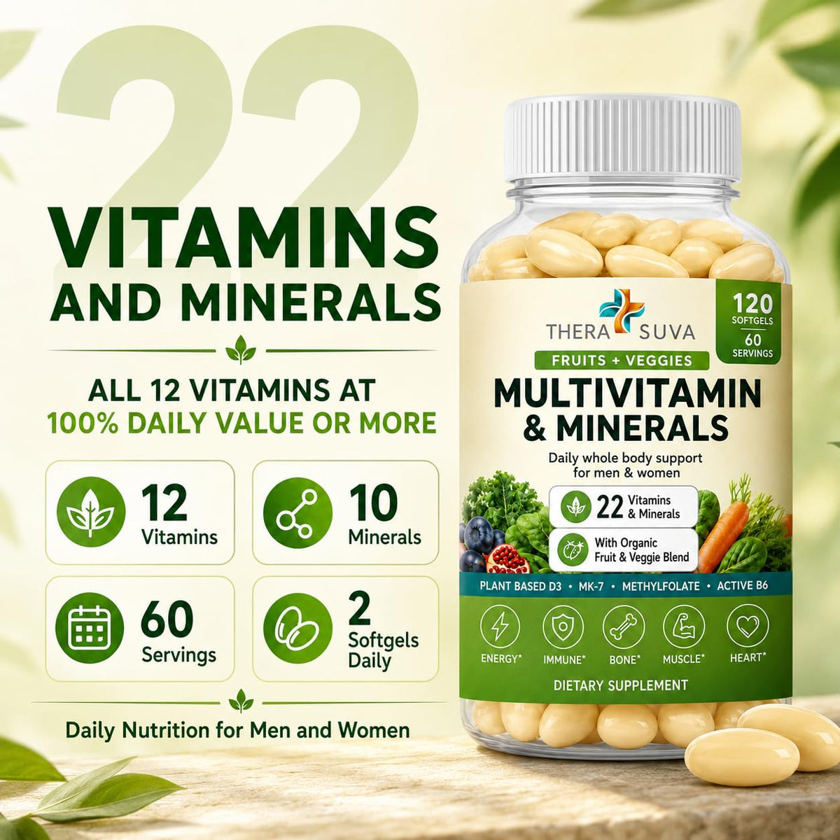 TheraSuva Multivitamines 120 gélules végétales emballage
