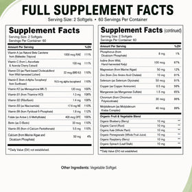 TheraSuva Multivitamines 120 gélules végétales sur fond blanc