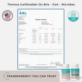 THEREXA Compléments Alimentaires Bile Ox 90 Capsules avec une main pour dimension
