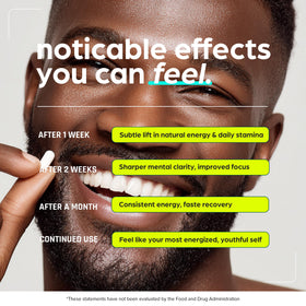 Thinbi Complément Alimentaire NMN & NAD+ avec thé vert, éléments visuels