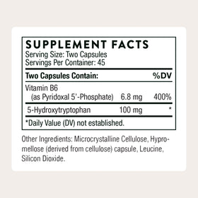 THORNE 5-HTP 100 mg capsules sur une table