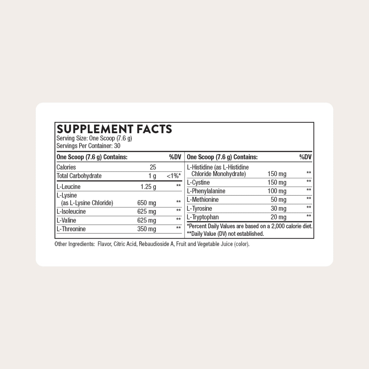 THORNE Amino Complex 290g mélange dans un verre d'eau