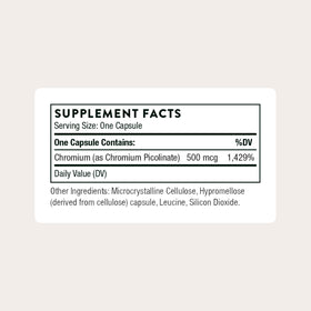 THORNE Chromium Picolinate 500 mcg capsule close-up