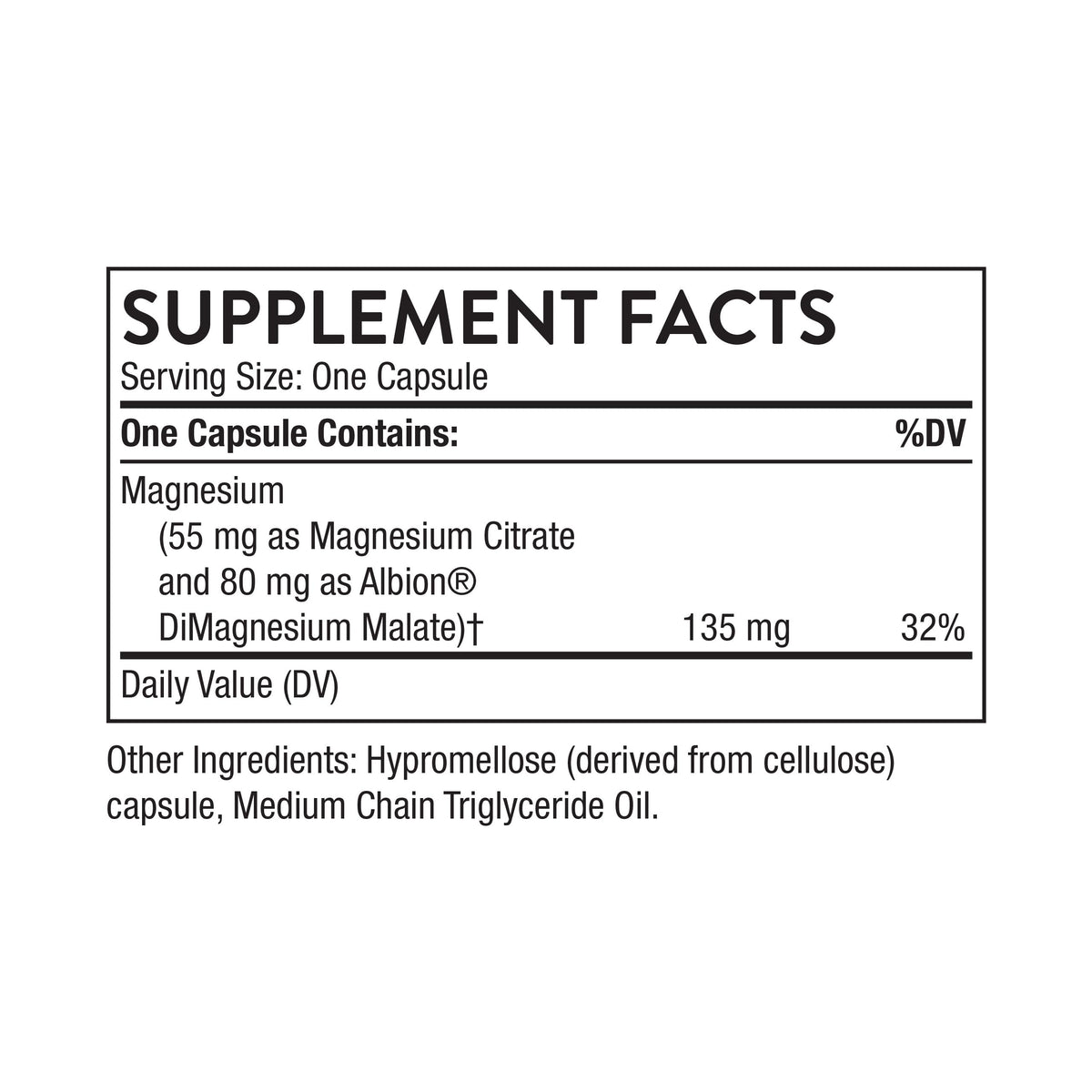 THORNE CitraMate Magnésium boîte et capsules