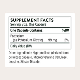 THORNE Citrate de Potassium flacon avec étiquette