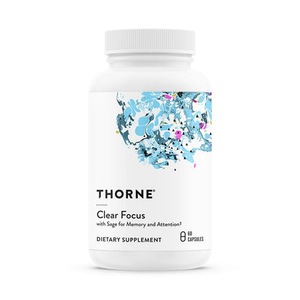 THORNE Clear Focus 60 Capsules vue de face avec étiquette