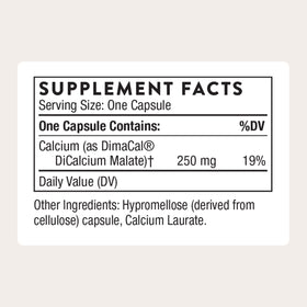 THORNE Complément Alimentaire Calcium DiCalcium Malate 120 Capsules arrière avec informations