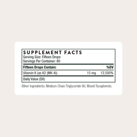 THORNE complément alimentaire Vitamin K2 MK-4 goutte à goutte