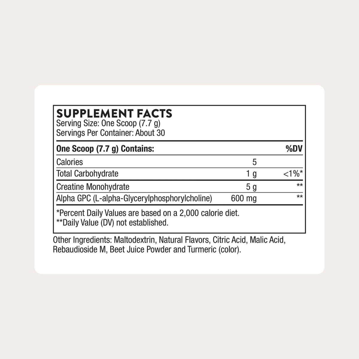 THORNE Creatine + Alpha GPC 290g packaging