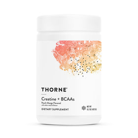 THORNE Créatine + BCAAs emballage avant avec 30 portions